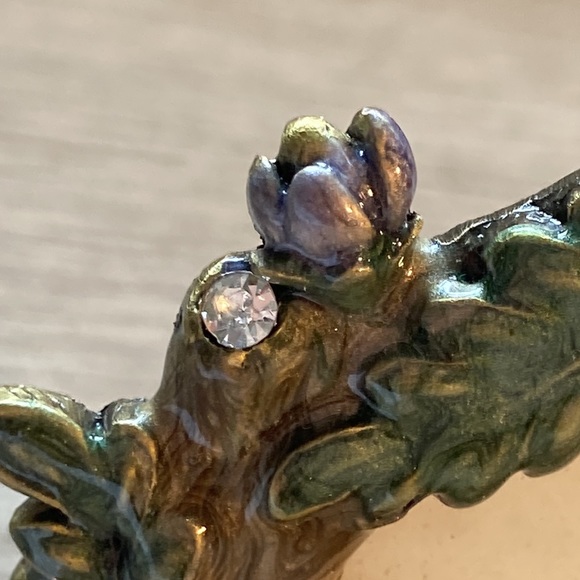 Watch Hill New table frame reptile and flowers Czech crystal - Picture 11 of 16